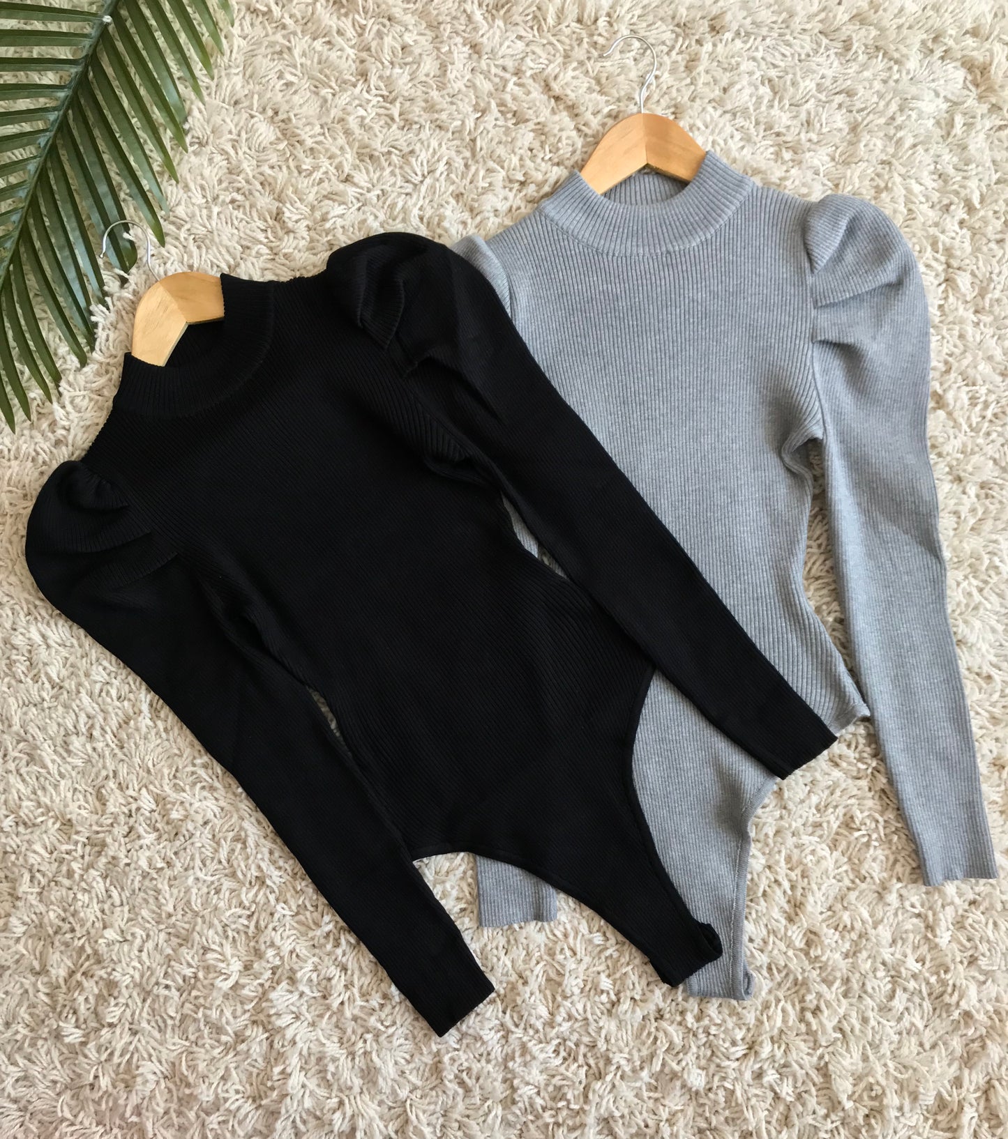 Puff Sleeve Knit Bodysuit - Cione Boutique London