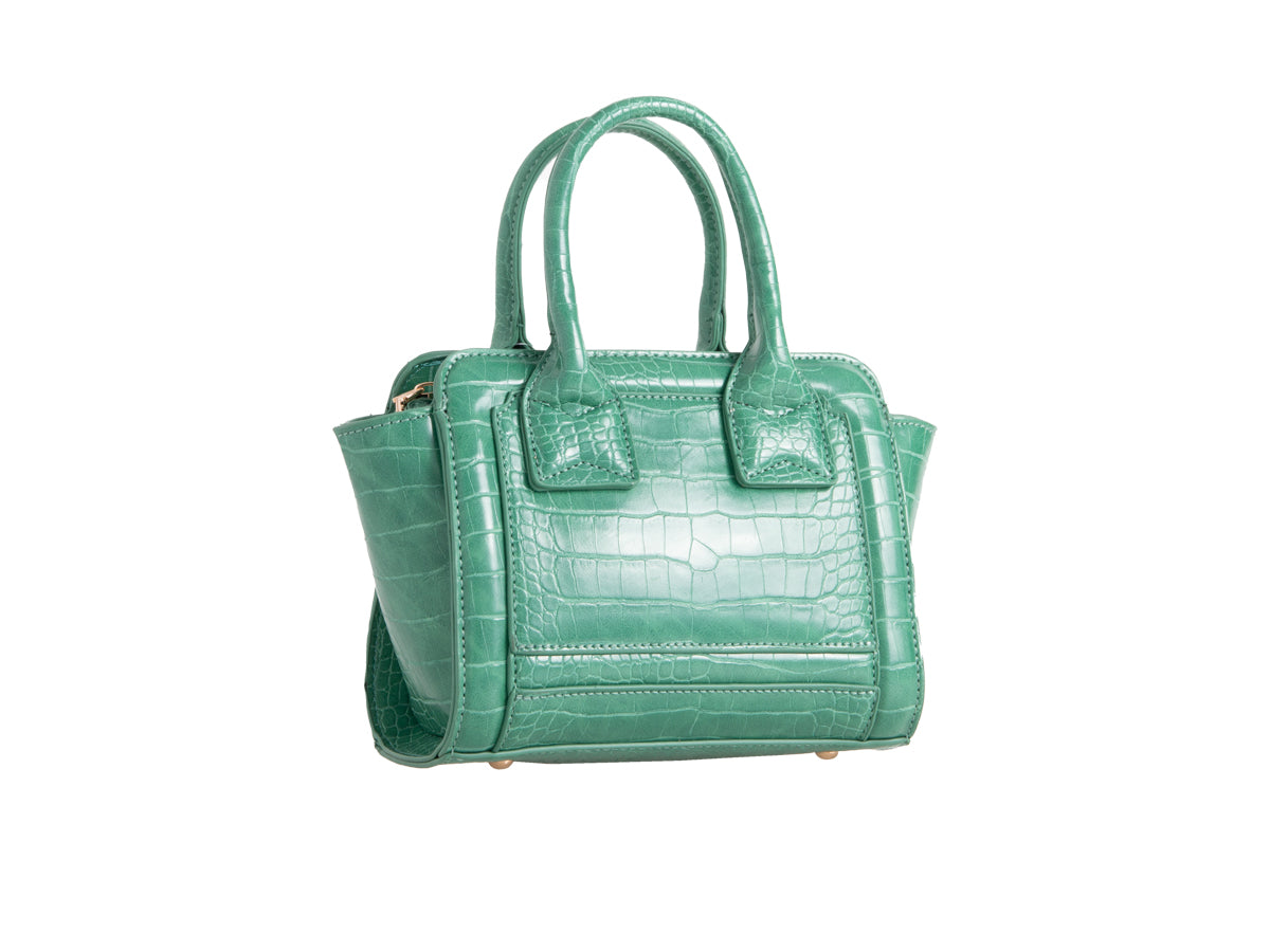 Mia Vegan Croc Tote - Green