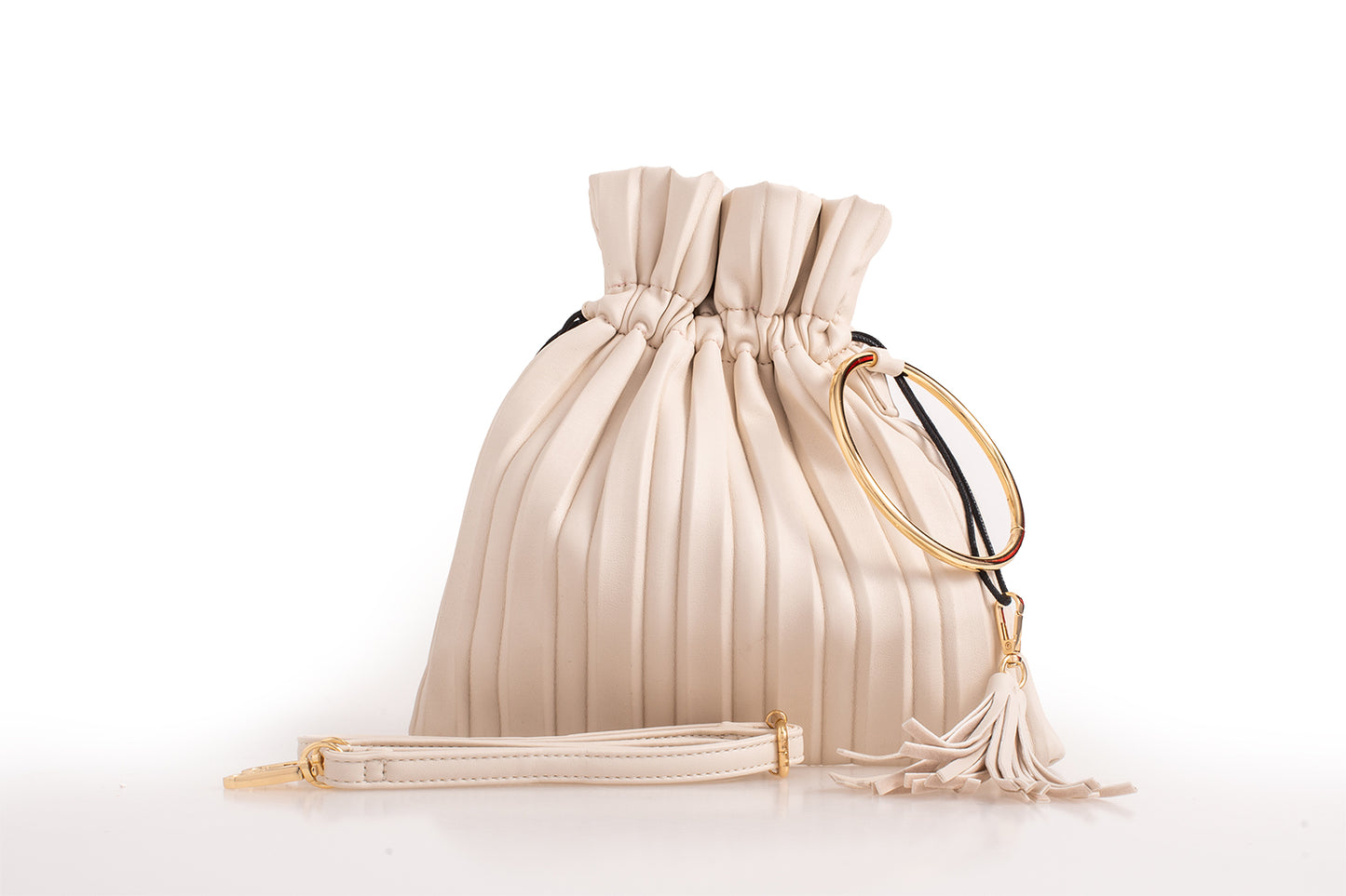 Hampstead - Beige Pleated Bag - Cione Boutique London