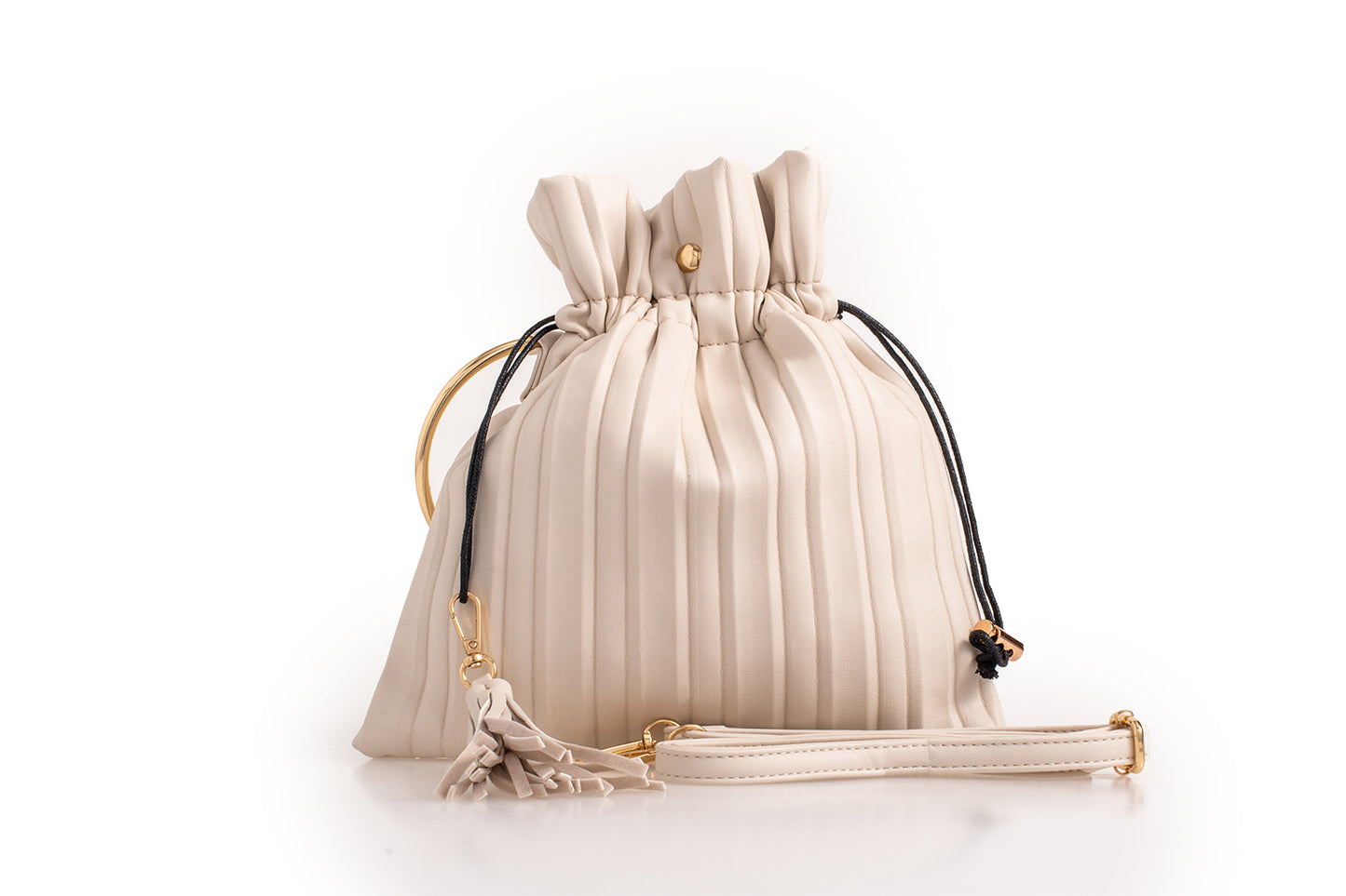 Hampstead - Beige Pleated Bag - Cione Boutique London