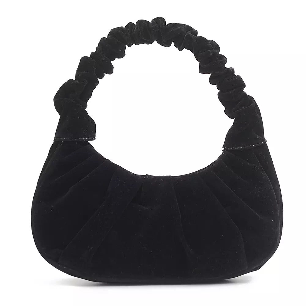 Maya Suede Shoulder Bag - Black - Cione Boutique London