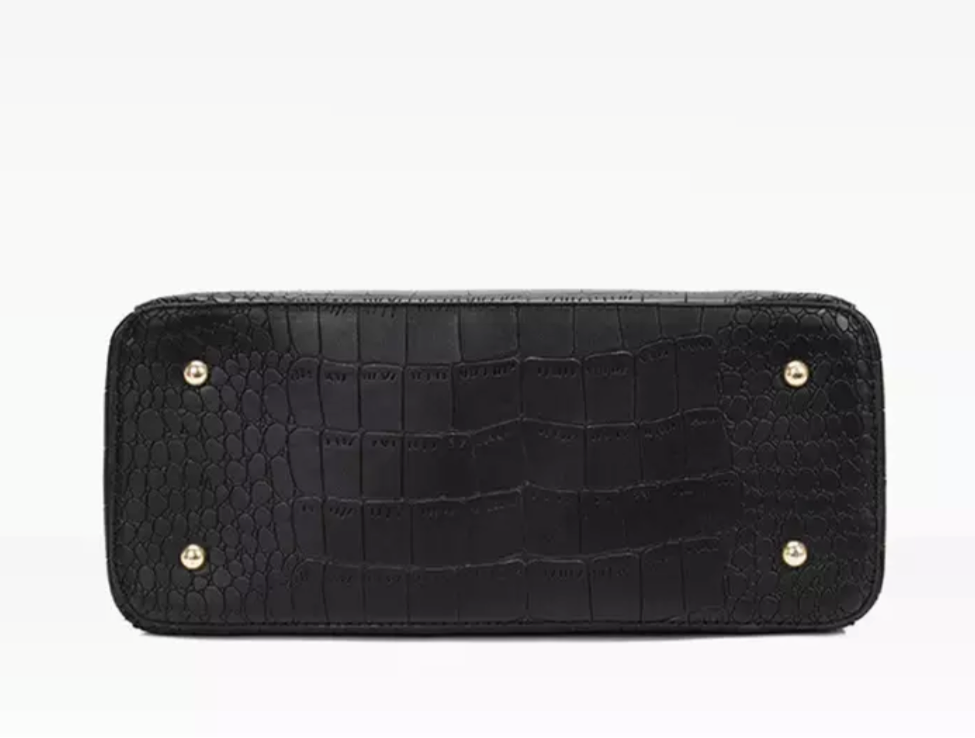 Lexi - Large Black Croc Tote Bag - Cione Boutique London