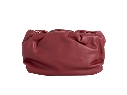 Emma Chunky Chain Pouch Bag - Burgundy